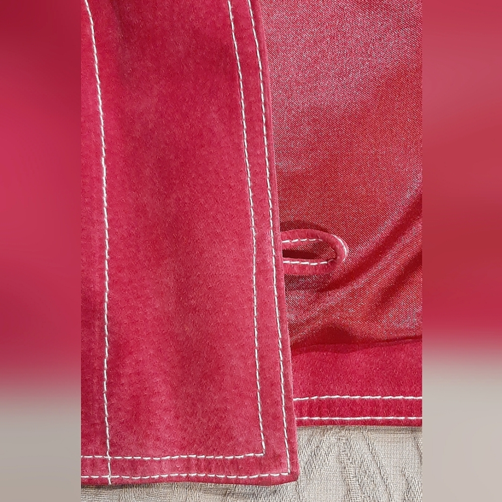 Hot Pink Suede Leather Jacket - Picture 9 of 14